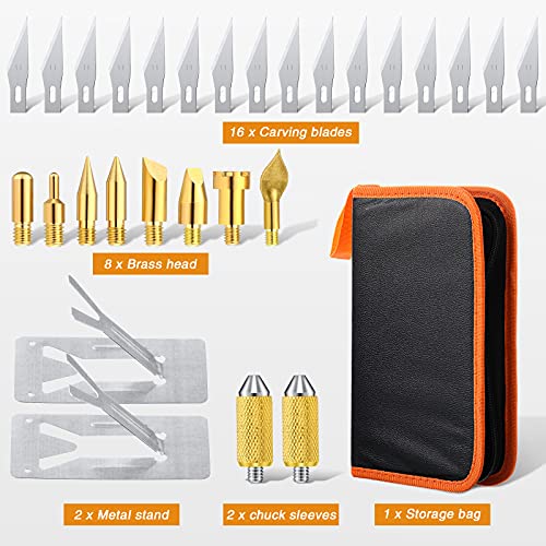 30 Pieces Electric Hot Knife Cutter Tools Multipurpose Stencil Cutter Wood Burning Tool for Cutting Carving Soft Thin Foam Cloth Cutter