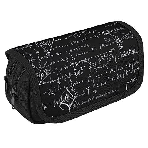 Formulas and Electronic Components Large Capacity Pencil Case Multi-Slot Pencil Bag Portable Pen Storage Pouch with Zipper