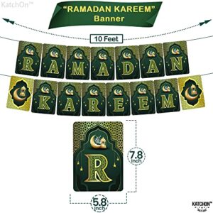 KatchOn, Ramadan Kareem Banner Large - 10 Feet, No DIY | Ramadan Banner for Ramadan Decorations for Home | Ramadan Mubarak Banner for Ramadan Mubarak Decorations | Green Ramadan Party Supplies Banner