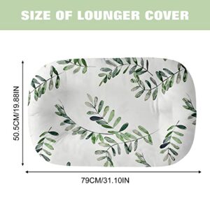 oenbopo Baby Lounger Cover for Newborn Girls and Boys, Washable Soft Lounger Pillow Case for Babies, Snug Removable Slipcover Fit for 29 x 17 x 5 Infant Floor Seat Lounger (Green Leaves)