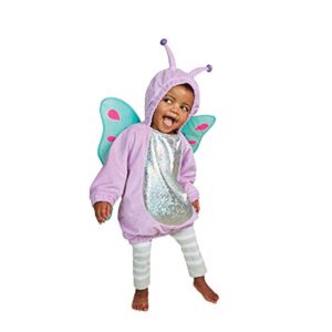baby toddler unisex animal themed plush hooded pull over with attached animal spirit hood (purple butterfly, 6-12 months)