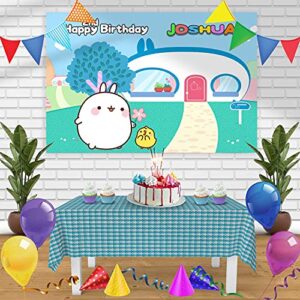 molang birthday banner personalized party backdrop decoration 60×42 inches – 5×3 feet