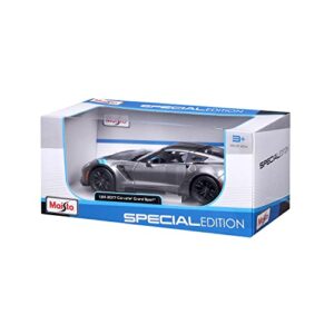 Maisto 1:24 Scale Special Edition 2017 Chevrolet Corvette Grand Sport Die Cast Vehicle (31516-00000002), Metallic Grey