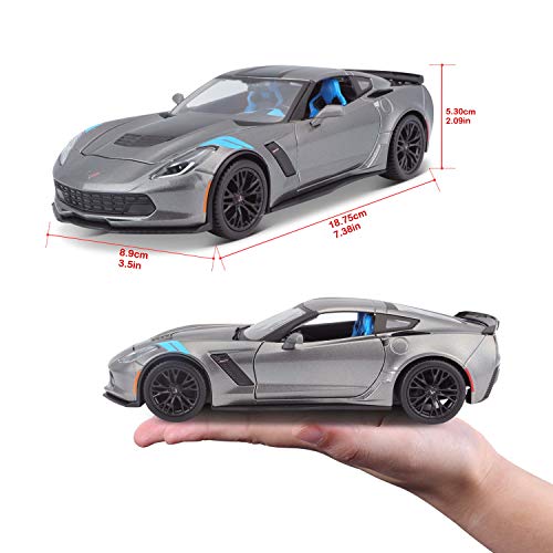 Maisto 1:24 Scale Special Edition 2017 Chevrolet Corvette Grand Sport Die Cast Vehicle (31516-00000002), Metallic Grey