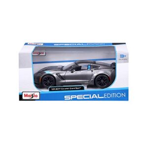 Maisto 1:24 Scale Special Edition 2017 Chevrolet Corvette Grand Sport Die Cast Vehicle (31516-00000002), Metallic Grey