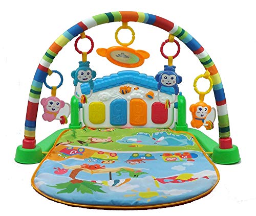 Life-Tandy Baby Kick and Gym Play Mat Lay & Play 3 in 1 Fitness Music and Lights Fun Piano Girl Boy