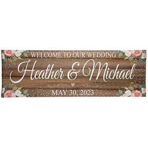 let’s make memories personalized rustic floral celebration banner – farmhouse style – 6ft – brown
