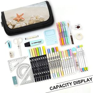 Sumer Beach Large Capacity Pencil Case Multi-Slot Pencil Bag Portable Pen Storage Pouch with Zipper