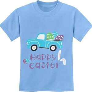 DDSOL Easter Day T-Shirt Gift for Toddler Little Boy Girl Rabbit Bunny Egg Hunt Truck Blue Tshirt Cotton Short Sleeve Kid Tee Top Clothes Size 3T