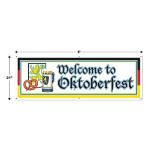 Beistle Welcome to Oktoberfest Sign Banner, 5-Feet by 21-Inch