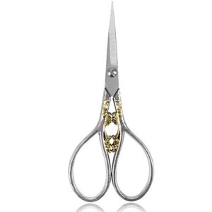 bihrtc 4.33 inches vintage european style stainless steel auspicious clouds scissors for needlework, embroidery, sewing, craft, art work & everyday use (silver)