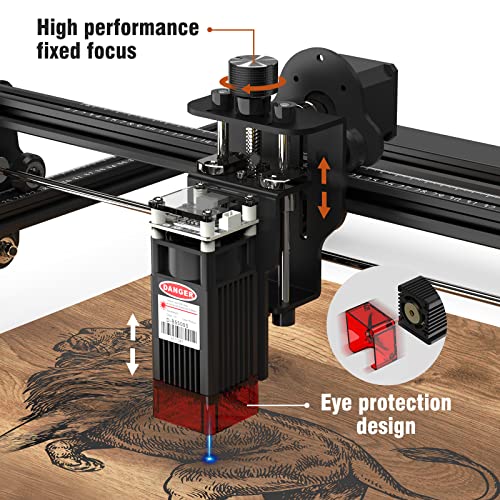 LE400PRO Laser Engraver, 50W High Accuracy Laser Engraving Machine with 400x400mm Large Working Area, 5.5-6W Laser Power Engraver and Cutter for Wood, Metal, Acrylic, Leather