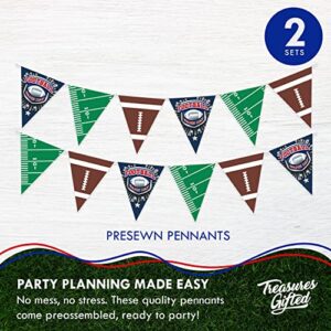 Treasures Gifted Football Birthday Banner Set of 3-1 Football Banner & 2 Pennants - Football Birthday Party Decorations - Football Decorations for Party, Football Hanging Decorations, Football Decor