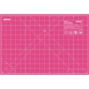 olfa 12″ x 18″ self healing rotary cutting mat (rm-cg/pik) – double sided 12×18 inch cutting mat with grid for fabric, sewing, quilting, & crafts, designed for use with rotary cutters (pink)