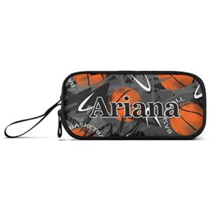 J JOYSAY Custom Basketball Pencil Case Large Big Capacity Personalized Pencil Bag for Girls Boys Customized Zipper Stationery Bag Stationery Organizer for Office Supplies Travel Accessories