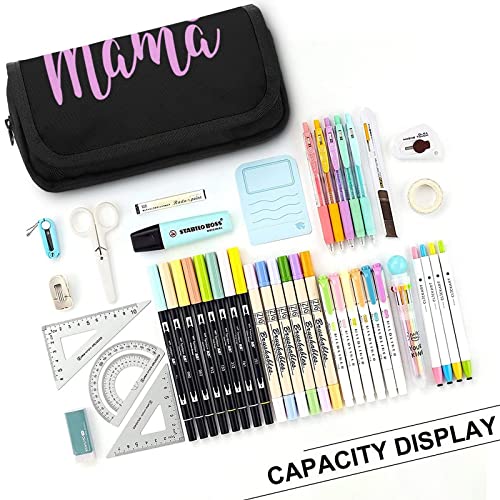 Cat Paw Mama Large Capacity Pencil Case Multi-Slot Pencil Bag Portable Pen Storage Pouch with Zipper