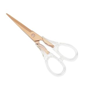 6.5″ rose gold scissors clear acrylic handle craft office scissors professional fabric dressmaker shears for cutting fabric, cloth, leather, canvas, papers (rose gold)