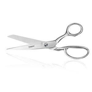 tonma sewing scissors [made in japan] 9 inch professional fabric scissors, industrial japanese solid stainless steel dressmaker tailor shears, ideal for cutting fabric cloth denim leather