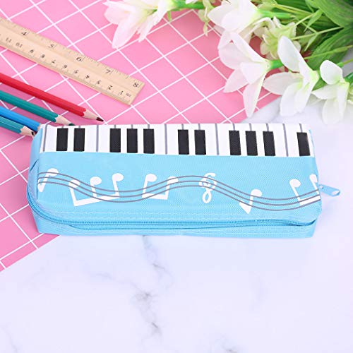 FEIlei Pencil Case, Music Notes Piano Keyboard Pencil Case Large Capacity Pen Bags Stationery Office -Pink
