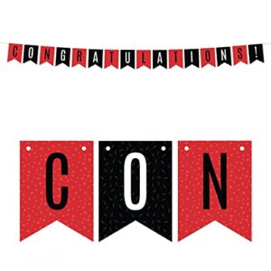 andaz press signature black, white, red party collection, hanging pennant banner, congratulations!, approx. 6-feet, 1-set, bridal shower decorations