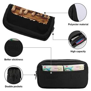 Golden Retriever Large Capacity Pencil Case Multi-Slot Pencil Bag Portable Pen Storage Pouch with Zipper