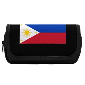 Flag of The Philippines Large Capacity Pencil Case Multi-Slot Pencil Bag Portable Pen Storage Pouch with Zipper