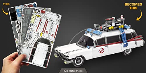 Fascinations Metal Earth Premium Series Ecto-1 Ghostbusters 3D Metal Model Kit Bundle with Tweezers