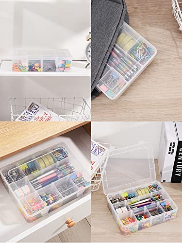 TookMag Plastic Organizer Box with Dividers - 12 Compartment Container, Storage Box Case for Jewelry Craft Tackle Pills Beads Toys Bolts and Nuts (Grid Size 2.08 x 2.04 x 2.08 in)