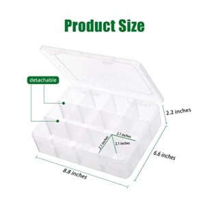 TookMag Plastic Organizer Box with Dividers - 12 Compartment Container, Storage Box Case for Jewelry Craft Tackle Pills Beads Toys Bolts and Nuts (Grid Size 2.08 x 2.04 x 2.08 in)