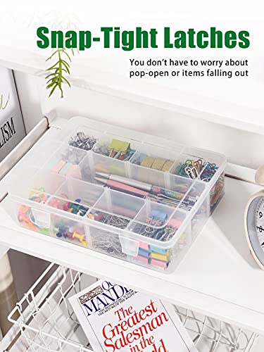 TookMag Plastic Organizer Box with Dividers - 12 Compartment Container, Storage Box Case for Jewelry Craft Tackle Pills Beads Toys Bolts and Nuts (Grid Size 2.08 x 2.04 x 2.08 in)