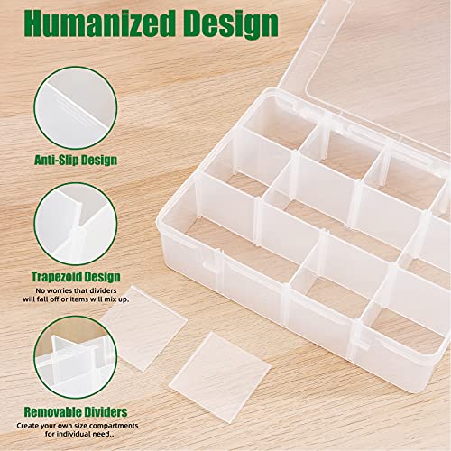 TookMag Plastic Organizer Box with Dividers - 12 Compartment Container, Storage Box Case for Jewelry Craft Tackle Pills Beads Toys Bolts and Nuts (Grid Size 2.08 x 2.04 x 2.08 in)