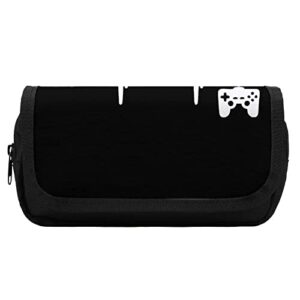 gamer heartbeat funny video games large capacity pencil case multi-slot pencil bag portable pen storage pouch with zipper