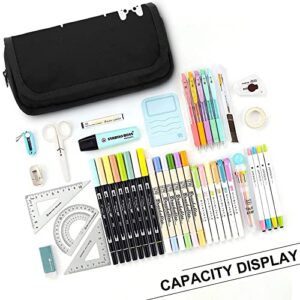 Gamer Heartbeat Funny Video Games Large Capacity Pencil Case Multi-Slot Pencil Bag Portable Pen Storage Pouch with Zipper
