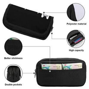Gamer Heartbeat Funny Video Games Large Capacity Pencil Case Multi-Slot Pencil Bag Portable Pen Storage Pouch with Zipper