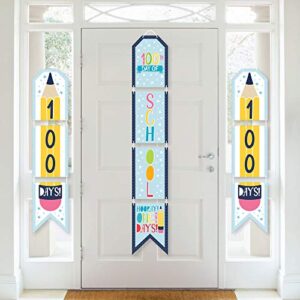 Big Dot of Happiness Happy 100th Day of School - Hanging Vertical Paper Door Banners - 100 Days Party Wall Decoration Kit - Indoor Door Decor