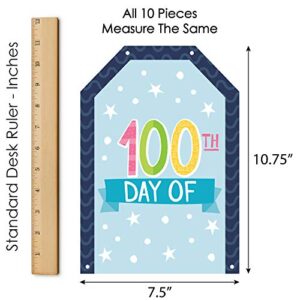 Big Dot of Happiness Happy 100th Day of School - Hanging Vertical Paper Door Banners - 100 Days Party Wall Decoration Kit - Indoor Door Decor