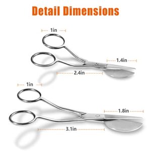 Applique Scissors 2 Pack, 6 inch and 4 inch Cured Duckbill Scissors with Enlarge Loop Handle