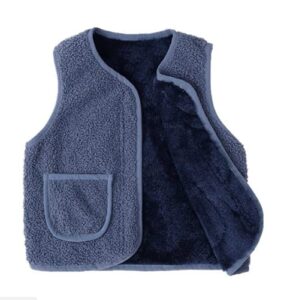 warmstraw baby boys’ winter vest soft warm zipper closure fleece jackets vests outfit coat sleeveless blue for 2-3t
