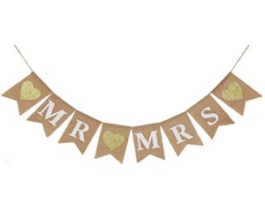 shimmer anna shine mr and mrs burlap banner for wedding party decorations