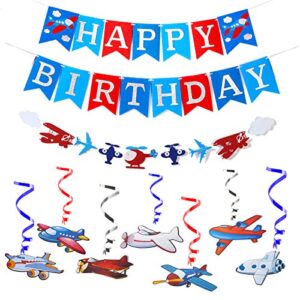 c l cooper life airplane party decoraton favor supplies,silver glitter airplane birthday banner,30ct airplanes hanging swirl for airplane aviator themed party up and away felt birthday party