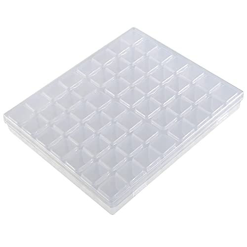 UUYYEO 56 Grids Clear Diamond Painting Storage Box Embroidery Diamond Storage Containers Beads Organizer Case with Lid