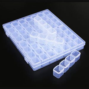 UUYYEO 56 Grids Clear Diamond Painting Storage Box Embroidery Diamond Storage Containers Beads Organizer Case with Lid
