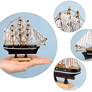 Dedoot Wooden Sailboat 6 Pack Miniature Sailboat Model Ship Nautical Decor Tabletop Decorative Ornament for Ocean Theme Home Decor, 5.5x5x1.2 Inch