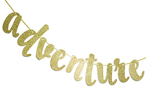 Firefairy Adventure Awaits Gold Glitter Banner , Graduation Banner , College Graduation High School Graduation Grad Banner