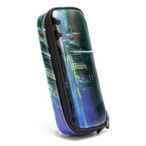 in The Style of Cyberpunk Leather Pencil Case Pen Bag with Double Zipper Stationery Bag Storage Bag for School Work Office Boys Girls