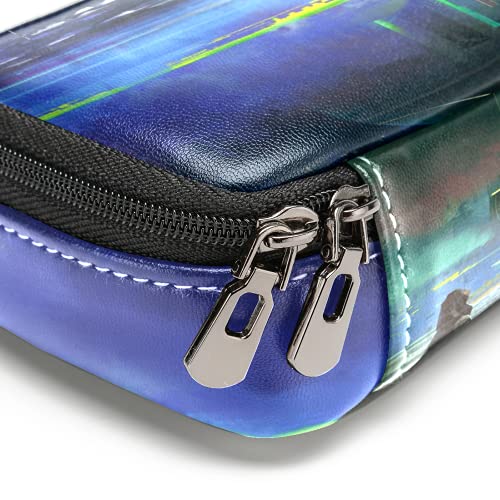 in The Style of Cyberpunk Leather Pencil Case Pen Bag with Double Zipper Stationery Bag Storage Bag for School Work Office Boys Girls