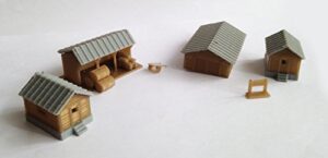 outland models train railway layout country farm house shed cottage set n scale