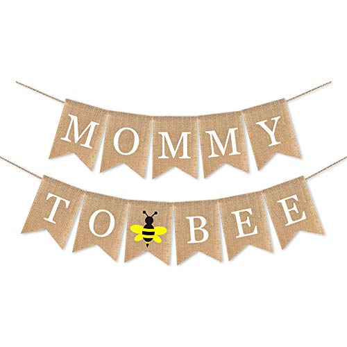 SWYOUN Burlap Mommy to Bee Banner Bumble Bee Theme Supplies Boy Or Girl Baby Shower Party Decoration