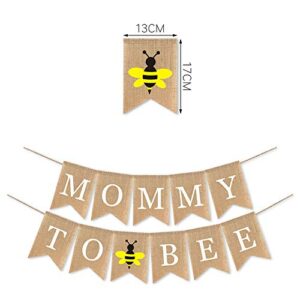 SWYOUN Burlap Mommy to Bee Banner Bumble Bee Theme Supplies Boy Or Girl Baby Shower Party Decoration