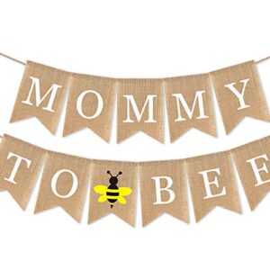 SWYOUN Burlap Mommy to Bee Banner Bumble Bee Theme Supplies Boy Or Girl Baby Shower Party Decoration